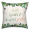 Irish Kisses Shamrock Wishes Pillow 18" x 18" Throw Pillow